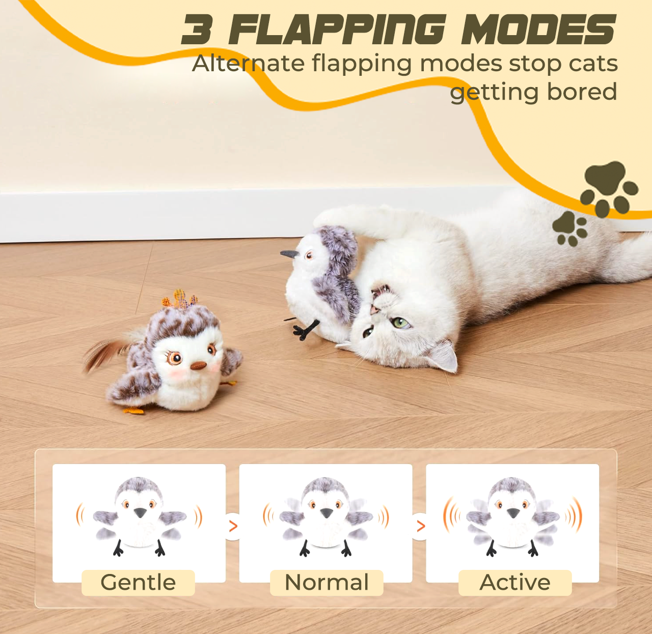 Playtrixlab® Flapping Bird Cat Toy