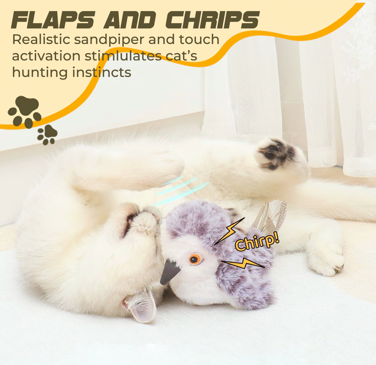 Playtrixlab® Flapping Bird Cat Toy