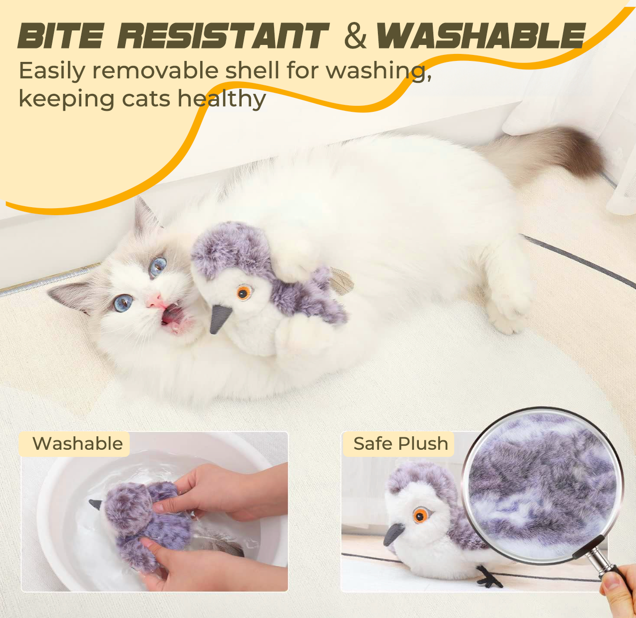 Playtrixlab® Flapping Bird Cat Toy