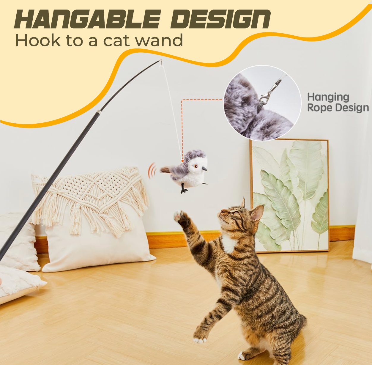 Playtrixlab® Flapping Bird Cat Toy