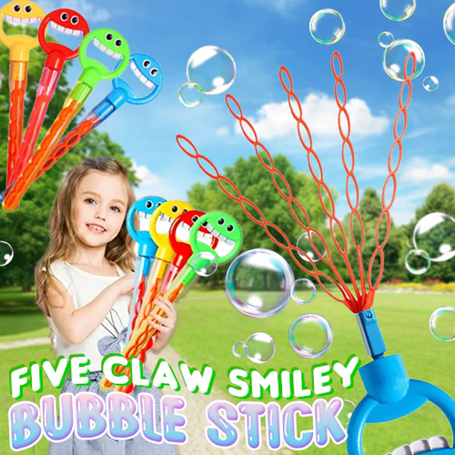 Playtrixlab® Magical 5-Claw Smiley Bubble Stick