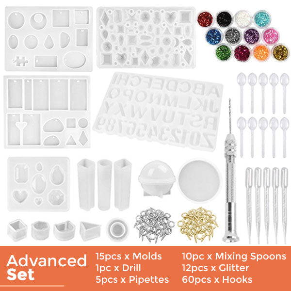 Playtrixlab® 141pcs Resin Silicone Molds DIY Kit