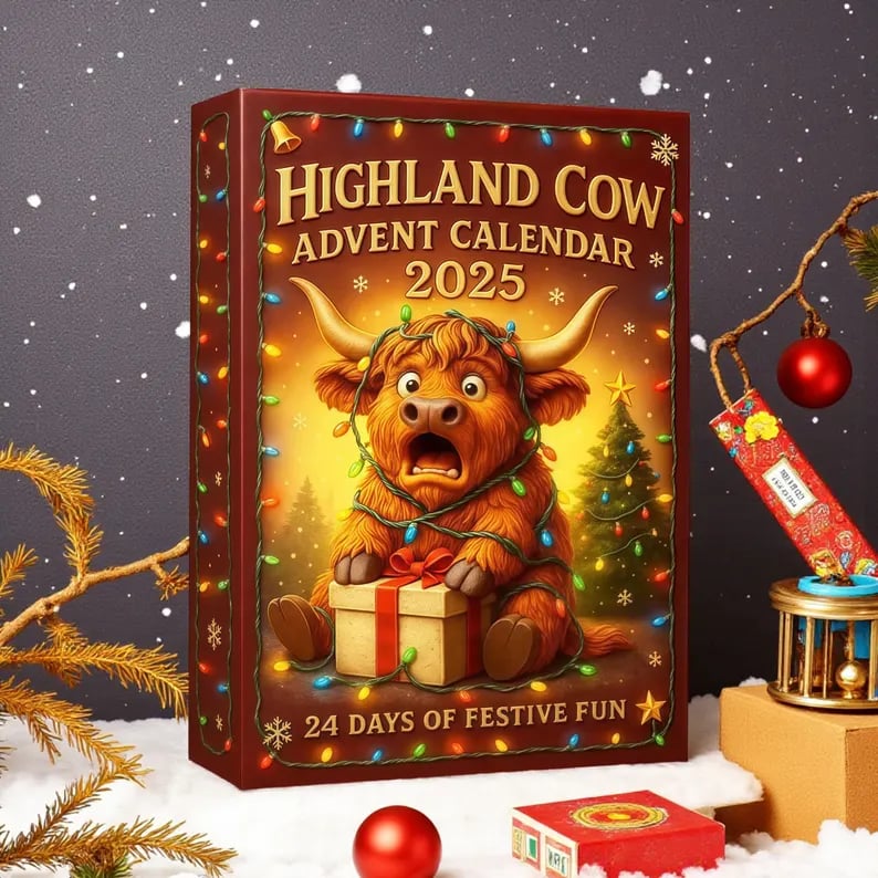 Playtrixlab® 2025 Highland Cow Advent Calendar