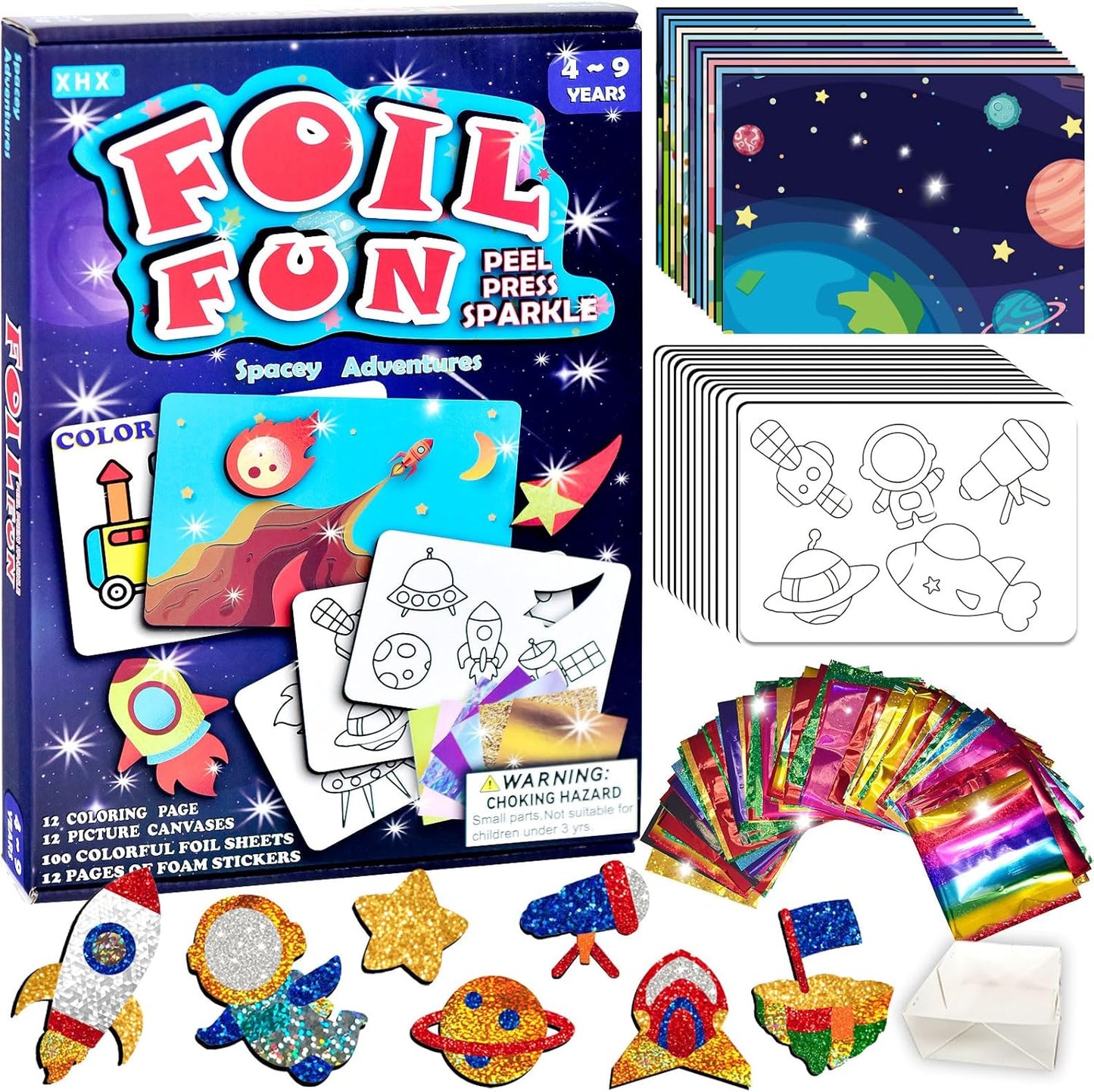 Playtrixlab® Foil Art Craft Mess-Free Coloring Kit