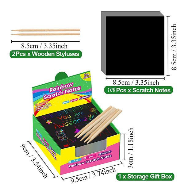 Playtrixlab® Rainbow Scratch Notes (50/100/150PCS)