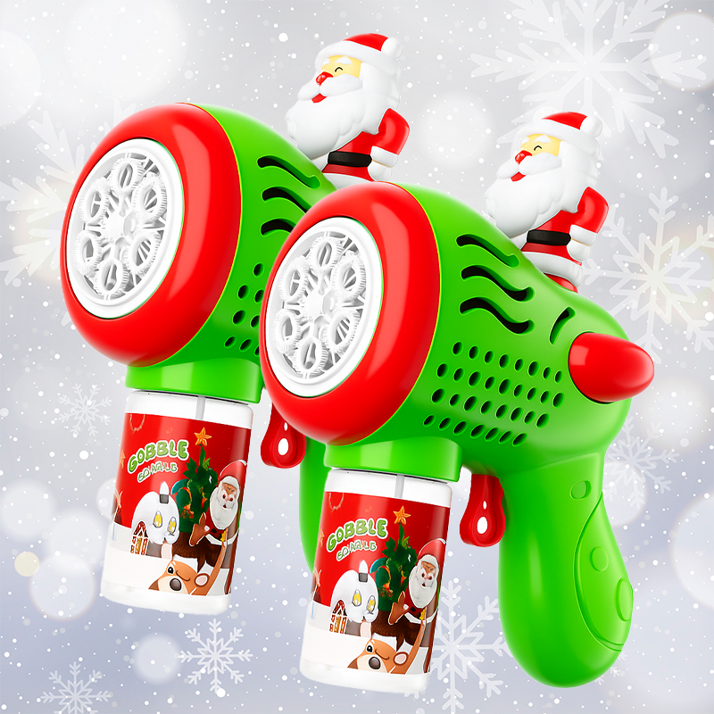🎅Playtrixlab® Santa Claus LED Bubble Rocket☃️(Colourful Light-Up Toy for Outdoor Play and Parties)