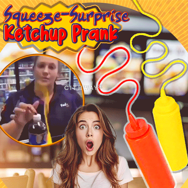 Playtrixlab® Squeeze-Surprise Ketchup Prank Bottle