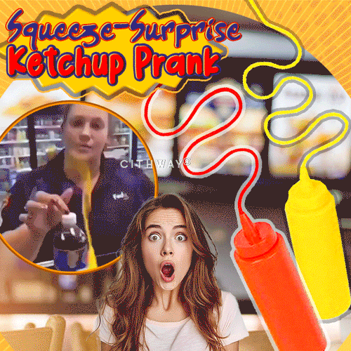 Playtrixlab® Squeeze-Surprise Ketchup Prank Bottle