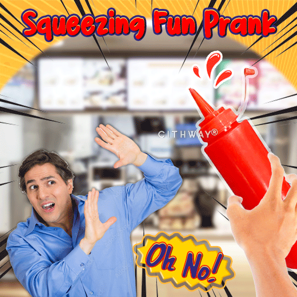 Playtrixlab® Squeeze-Surprise Ketchup Prank Bottle