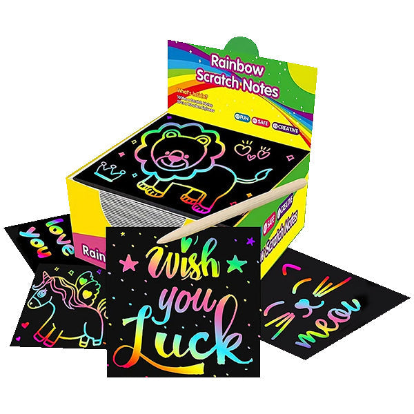 Playtrixlab® Rainbow Scratch Notes (50/100/150PCS)