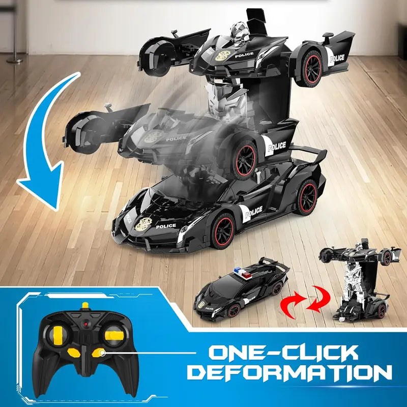Playtrixlab® Transformer RC Car Flash Robot 🚔