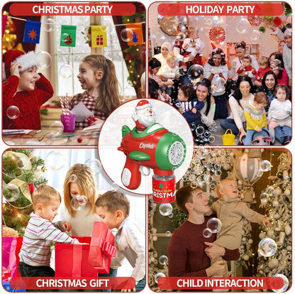 🎅Playtrixlab® Santa Claus LED Bubble Rocket☃️(Colourful Light-Up Toy for Outdoor Play and Parties)
