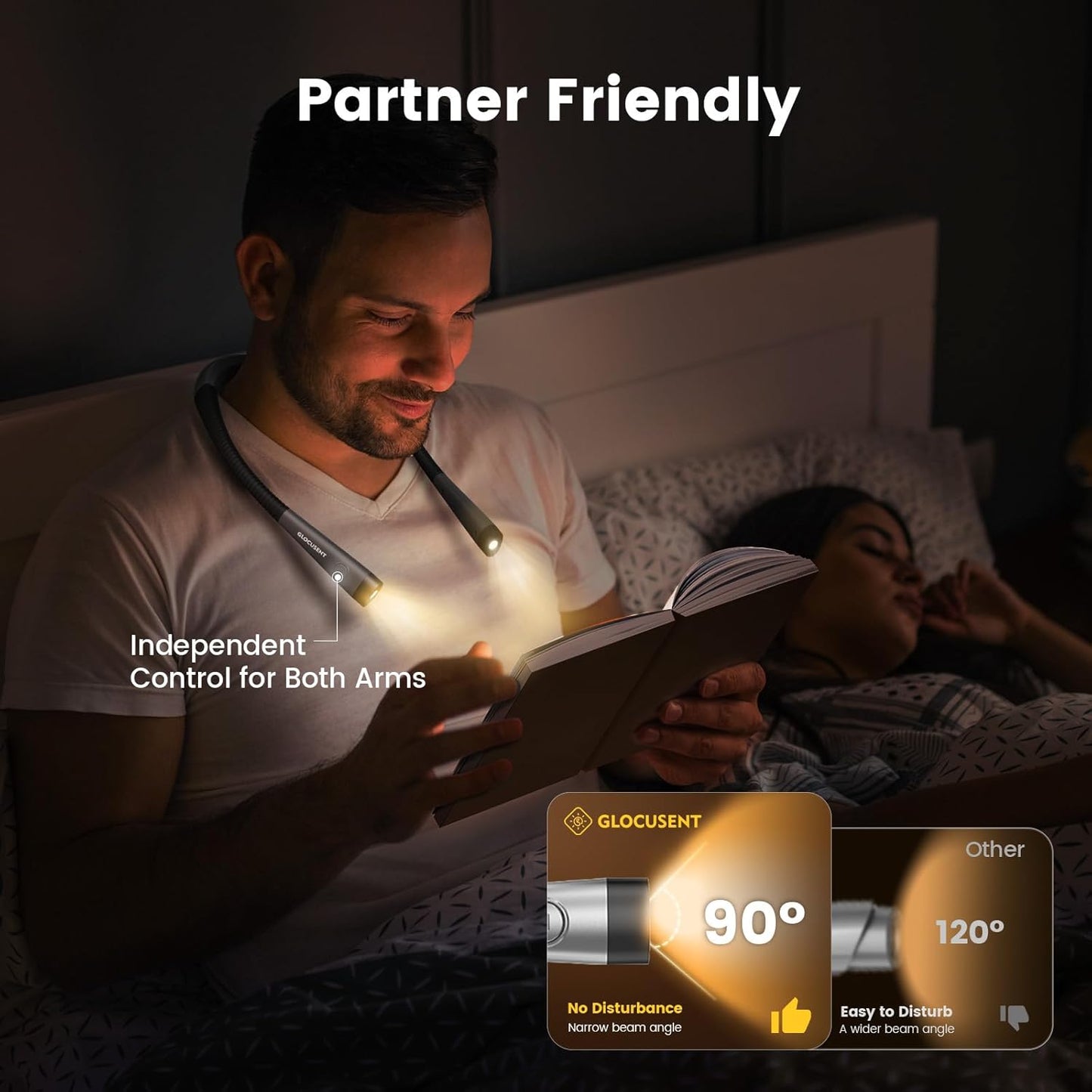 Playtrixlab® Hands-Free Neck Light🌟Perfect Night Reader