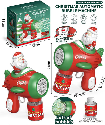 🎅Playtrixlab® Santa Claus LED Bubble Rocket☃️(Colourful Light-Up Toy for Outdoor Play and Parties)