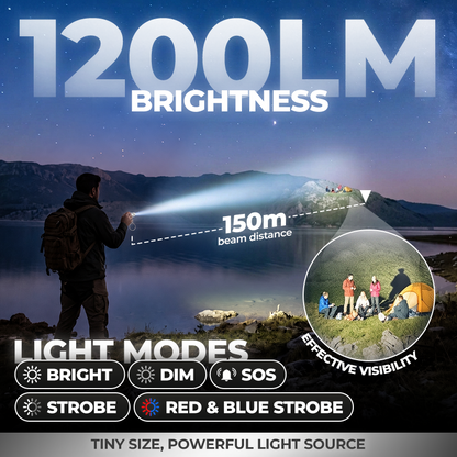 🚨1200LM Keychain Emergency Waterproof Mini Flashlight