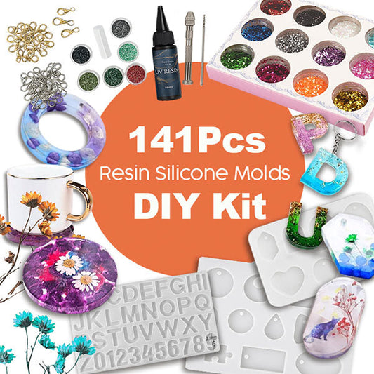 Playtrixlab® 141pcs Resin Silicone Molds DIY Kit
