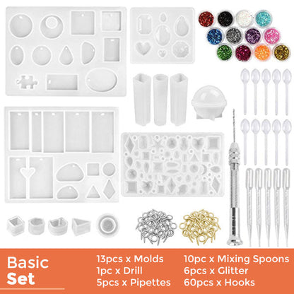 Playtrixlab® 141pcs Resin Silicone Molds DIY Kit