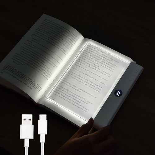 Playtrixlab® Clear LED Panel Plate Reading Book Light📖Full Page Light for Reading in Bed at Night