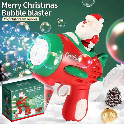 🎅Playtrixlab® Santa Claus LED Bubble Rocket☃️(Colourful Light-Up Toy for Outdoor Play and Parties)