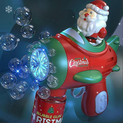 🎅Playtrixlab® Santa Claus LED Bubble Rocket☃️(Colourful Light-Up Toy for Outdoor Play and Parties)