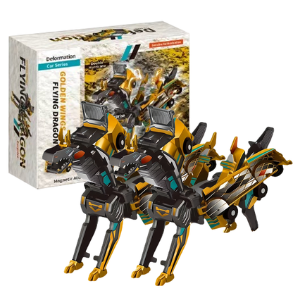 Playtrixlab® Magnetic Dinosaur 2-in-1 Transformer Dragon Car Toy