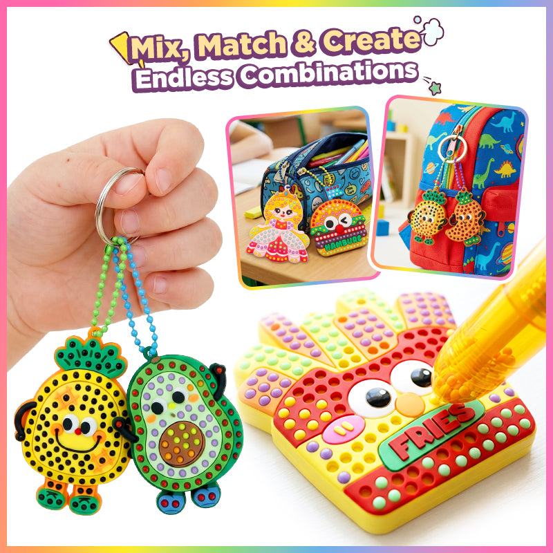 Playtrixlab® PopArt DIY Bead & Mosaic Keychain Maker Kit