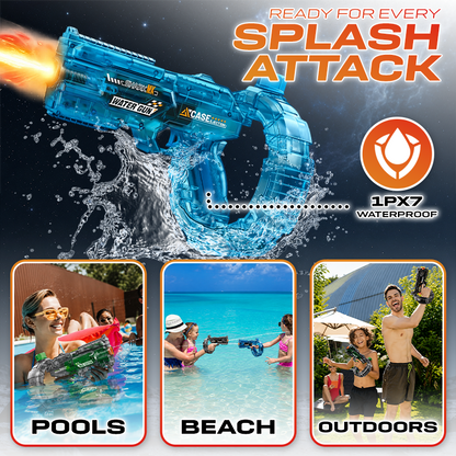 Playtrixlab® Mechanical Electric Water Gun🔫Automatic Water Blaster with Strobe Lights