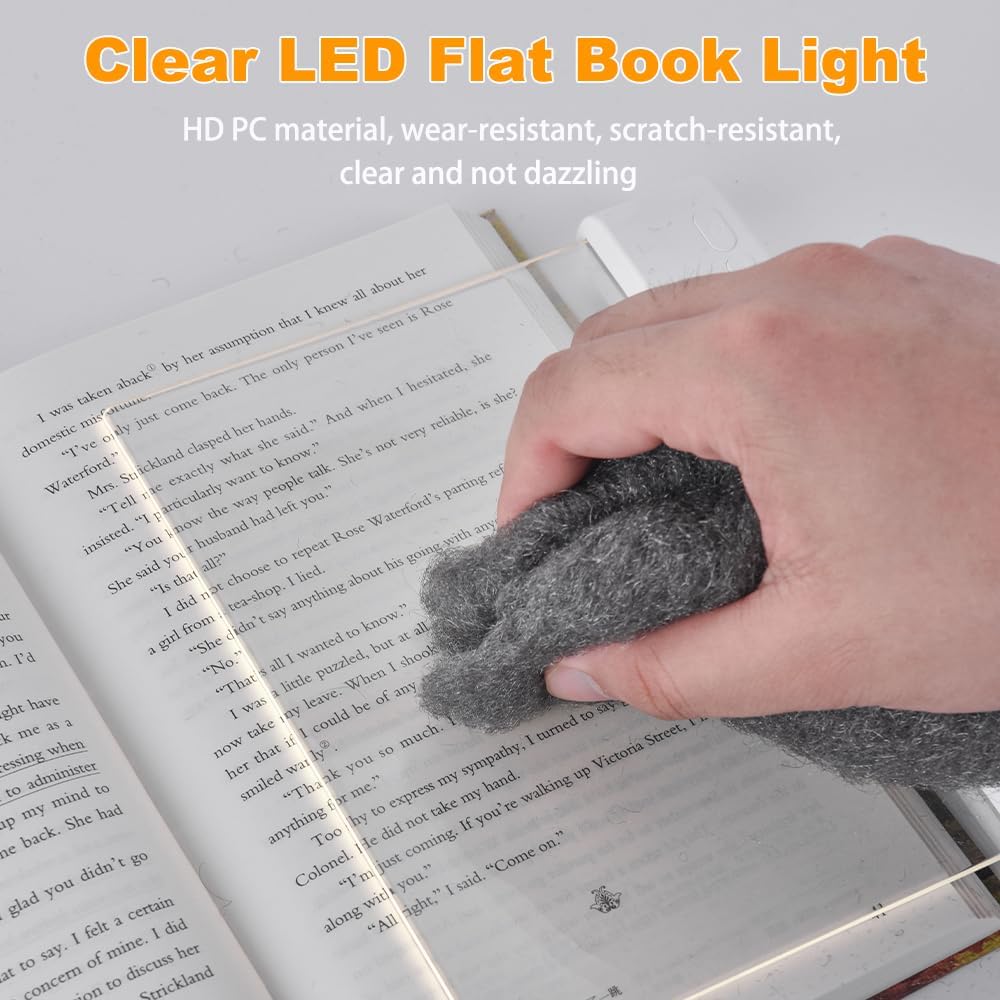 Playtrixlab® Clear LED Panel Plate Reading Book Light📖Full Page Light for Reading in Bed at Night