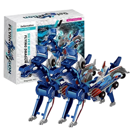 Playtrixlab® Magnetic Dinosaur 2-in-1 Transformer Dragon Car Toy