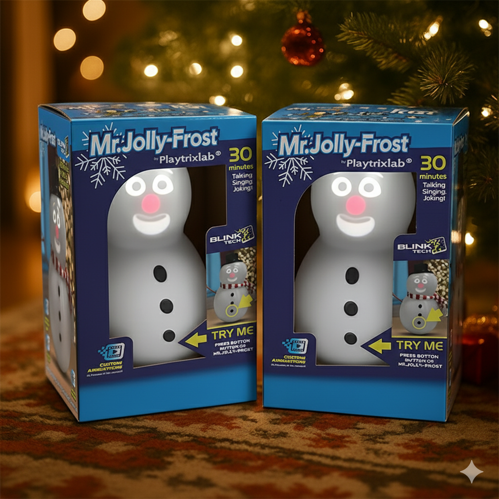 ⛄️Playtrixlab® Mr.Jolly-Frost Talking Blink Snowman with Built in Projector & Speaker🎶