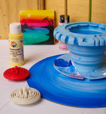 Playtrixlab® Portable Paint Pallet, Brush Cleaner and Organizer