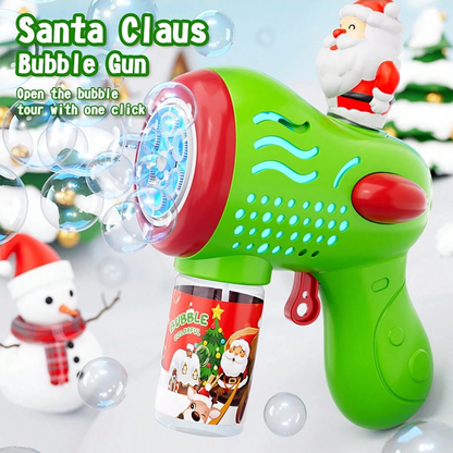 🎅Playtrixlab® Santa Claus LED Bubble Rocket☃️(Colourful Light-Up Toy for Outdoor Play and Parties)