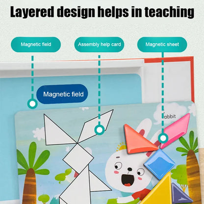 Playtrixlab® Magnetic Tangram Puzzle Set for Kids
