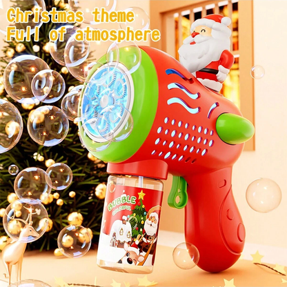 🎅Playtrixlab® Santa Claus LED Bubble Rocket☃️(Colourful Light-Up Toy for Outdoor Play and Parties)