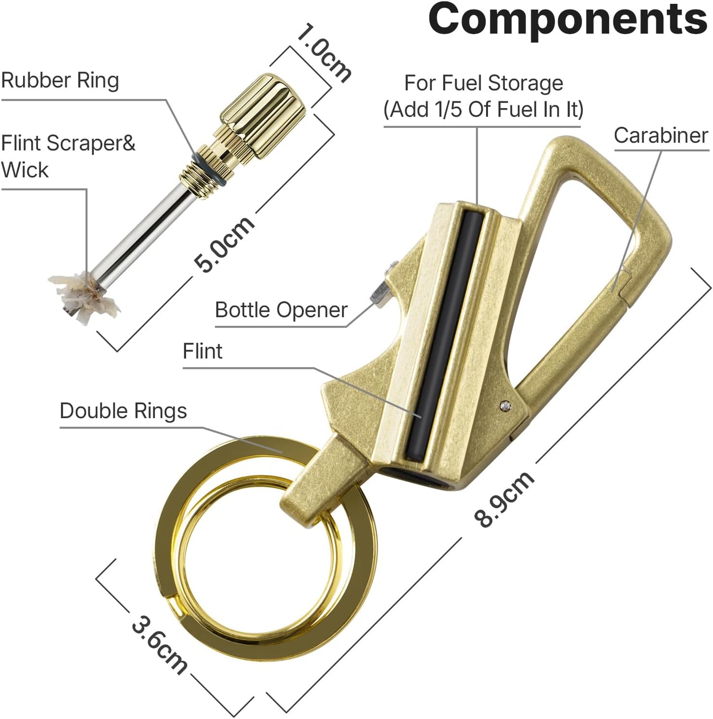 Playtrixlab® EverStrike 3-in-1 Tactical Spark Keychain