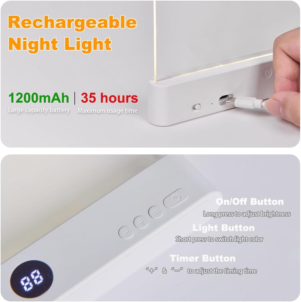 Playtrixlab® Clear LED Panel Plate Reading Book Light📖Full Page Light for Reading in Bed at Night