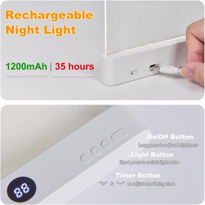 Playtrixlab® Clear LED Panel Plate Reading Book Light📖Full Page Light for Reading in Bed at Night