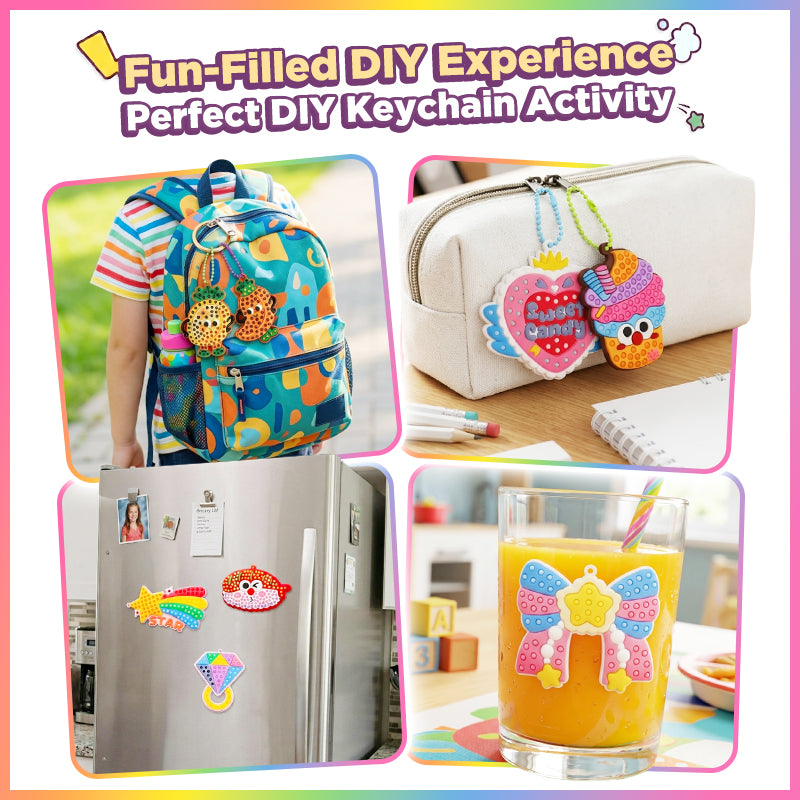 Playtrixlab® PopArt DIY Bead & Mosaic Keychain Maker Kit