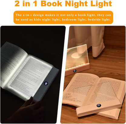Playtrixlab® Clear LED Panel Plate Reading Book Light📖Full Page Light for Reading in Bed at Night
