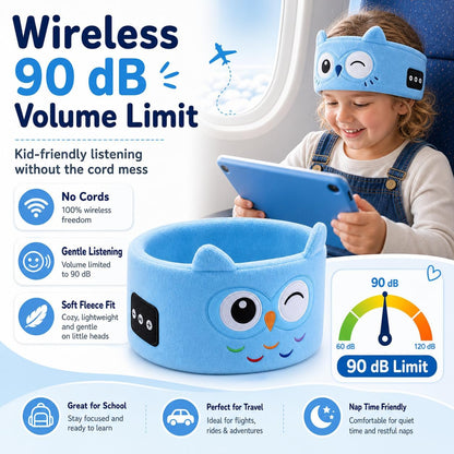 Playtrixlab® OwlNite Kids 2-in-1 Sleep Mask & Headband