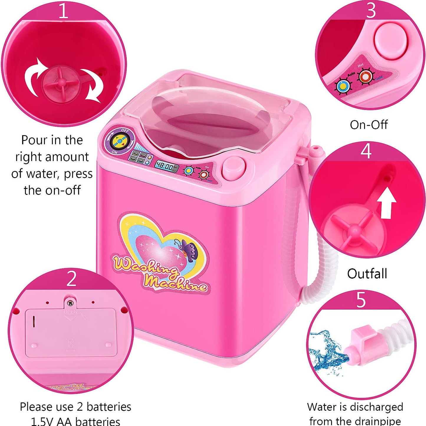 Playtrixlab® Mini Washing Machine Toy