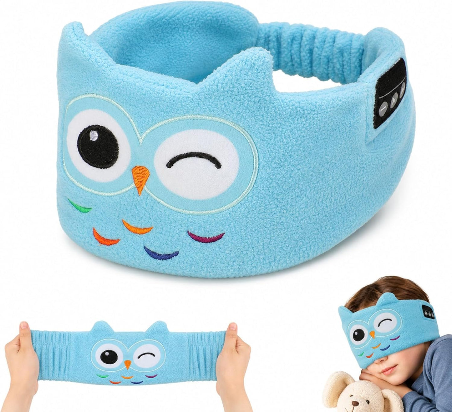 Playtrixlab® OwlNite Kids 2-in-1 Sleep Mask & Headband