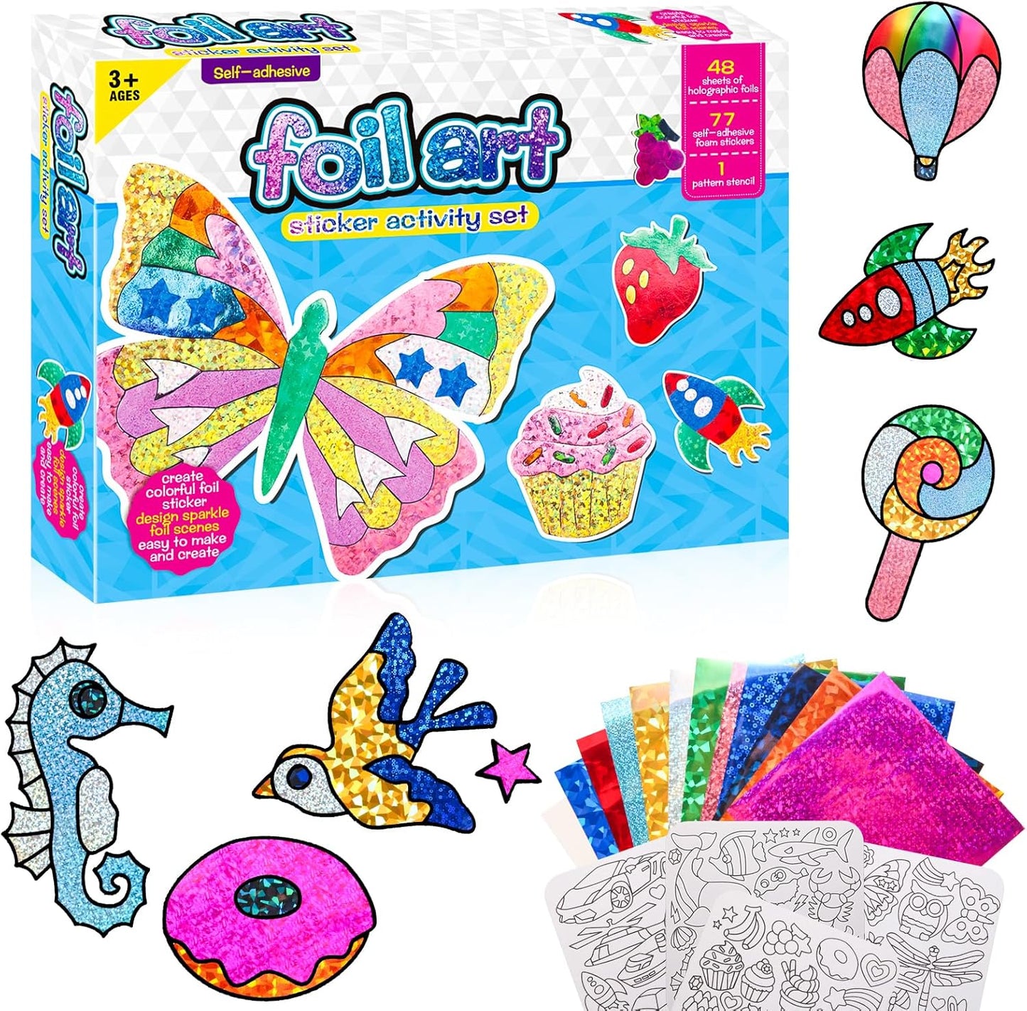 Playtrixlab® Foil Art Craft Mess-Free Coloring Kit