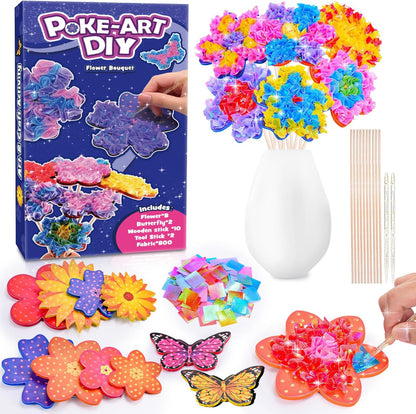 Playtrixlab® Poke-in Art Craft Set 🌺 Mess-Free Activity for Kids 👧👦