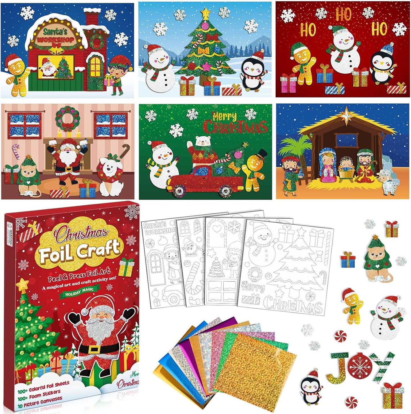 Playtrixlab® Foil Art Craft Mess-Free Coloring Kit