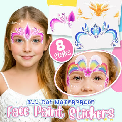 Playtrixlab® Easy-Stick Realistic Face Paint Sticker Set (8PCS)