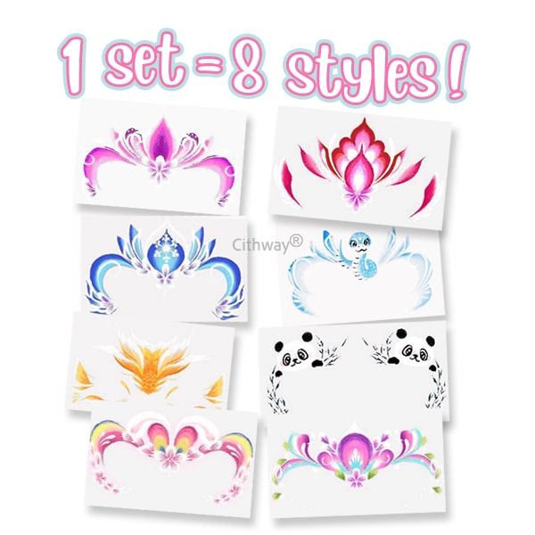 Playtrixlab® Easy-Stick Realistic Face Paint Sticker Set (8PCS)