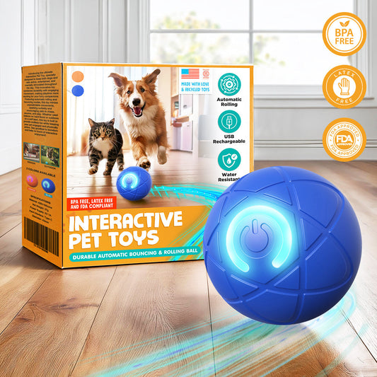 Playtrixlab® Interactive Pet Toys for Dog & Cat Durable Automatic Bouncing & Rolling Ball