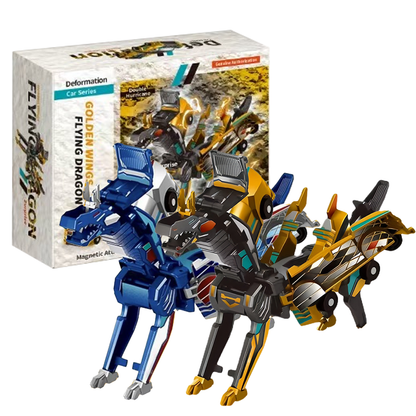 Playtrixlab® Magnetic Dinosaur 2-in-1 Transformer Dragon Car Toy