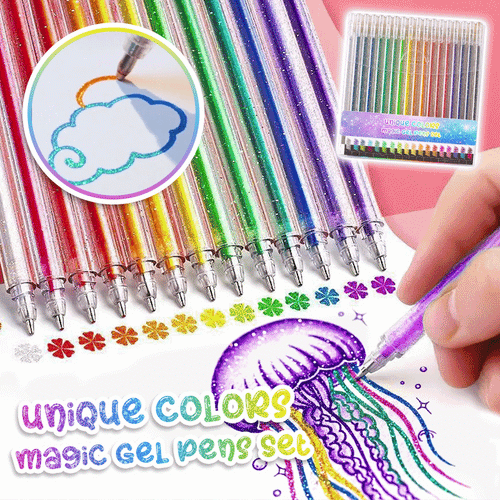 Playtrixlab® Unique Colors Magic Gel Pens Set